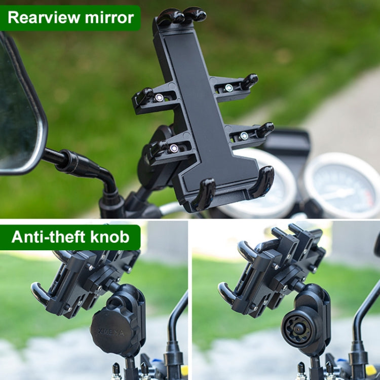 U-shaped Bolt Ball-Head Motorcycle Handlebar Multi-function Eight-jaw Aluminum Phone Navigation Holder Bracket with Anti-theft Knobs - free shipping - PMC TechLife - Order now!