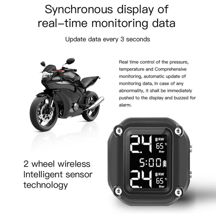 M4 Motorcycles Tire Pressure Monitor with Holder (Black) - Electrical Instruments by PMC TechLife | Online Shopping South Africa | PMC TechLife | Buy Now Pay Later Mobicred