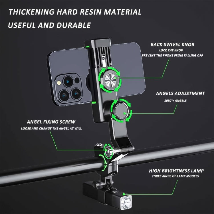 Motorcycle Spherical Compass Phone Holder, Handlebar with Light (Green) - Holder by PMC TechLife | Online Shopping South Africa | PMC TechLife | Buy Now Pay Later Mobicred