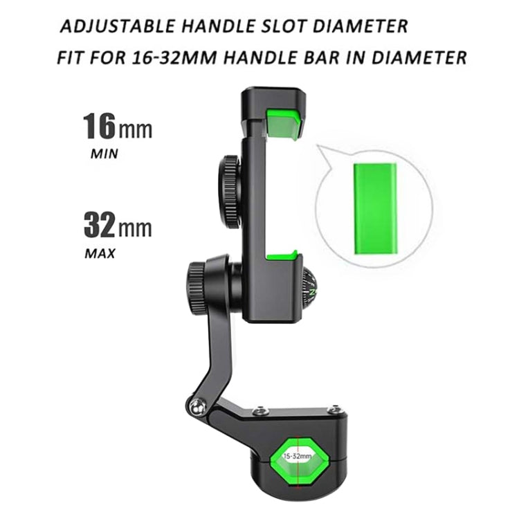 Motorcycle Spherical Compass Phone Holder, Handlebar without Light (Green) - free shipping - PMC TechLife - Order now!