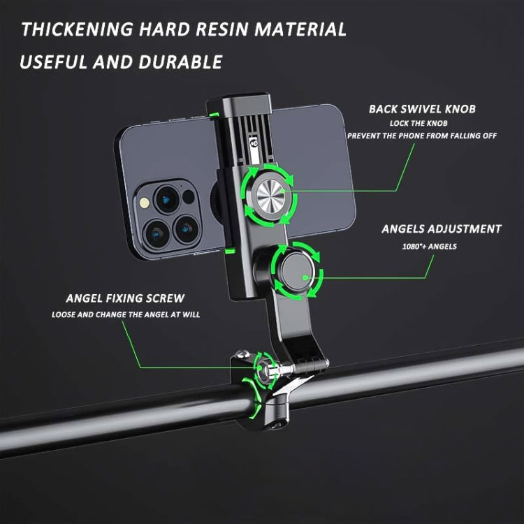 Motorcycle Spherical Compass Phone Holder, Handlebar without Light (Black) - Holder by PMC TechLife | Online Shopping South Africa | PMC TechLife | Buy Now Pay Later Mobicred