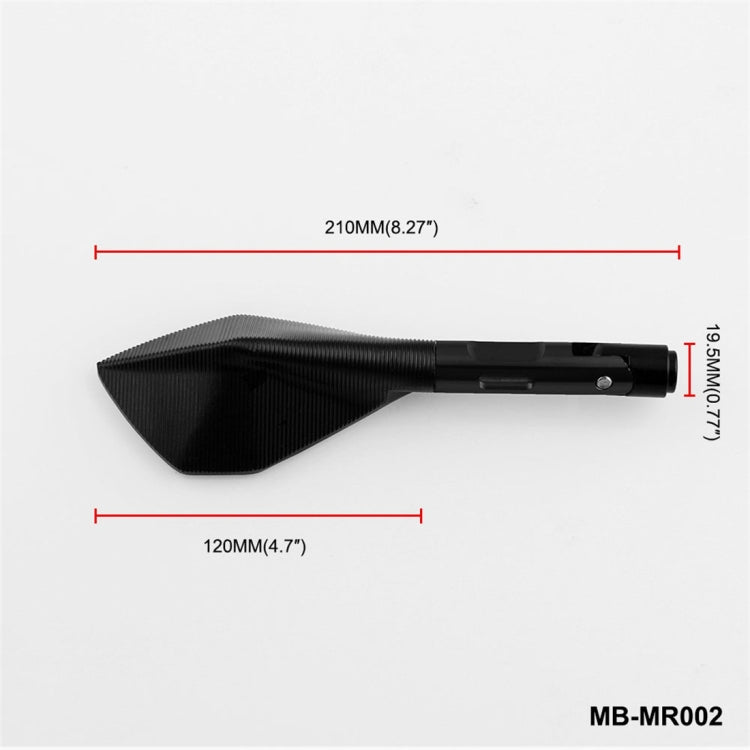 Modified Motorcycle Aluminium Alloy Rhombus Reflective Light Side Rearview Mirror (Black) - Side Mirrors by PMC Jewellery | Online Shopping South Africa | PMC Jewellery | Buy Now Pay Later Mobicred