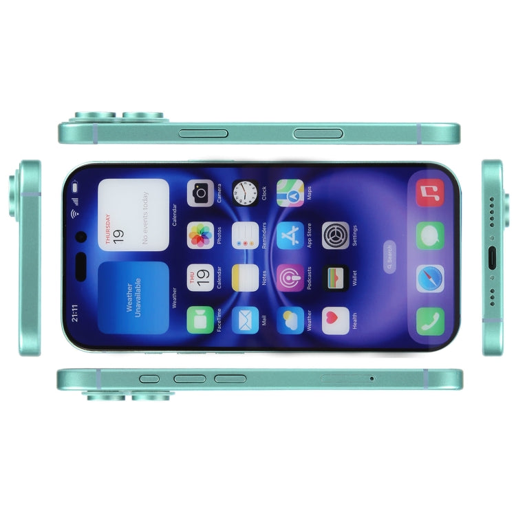 For iPhone 16 Color Screen Non-Working Fake Dummy Display Model (Teal) - For iPhone & iPad by PMC Jewellery | Online Shopping South Africa | PMC Jewellery | Buy Now Pay Later Mobicred