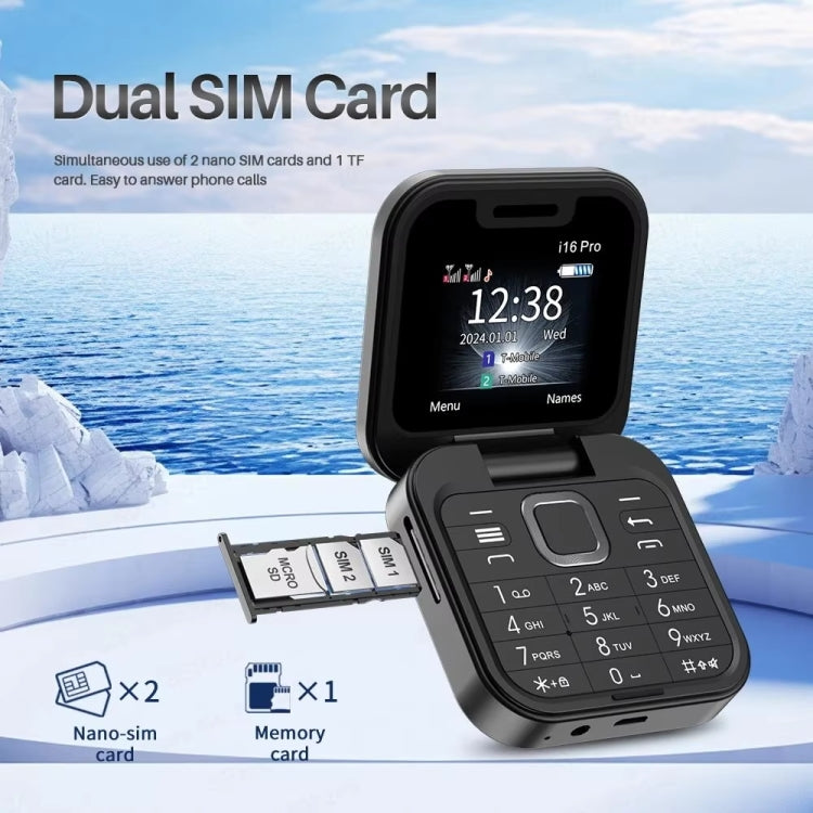 SERVO i16 Pro Mini Flip Phone, 1.77 inch, MTK6261D, 23 Keys, Support Bluetooth, FM, Magic Sound, Quick Dial, GSM, Dual SIM (Black) - free shipping - PMc TechLife - Order now!