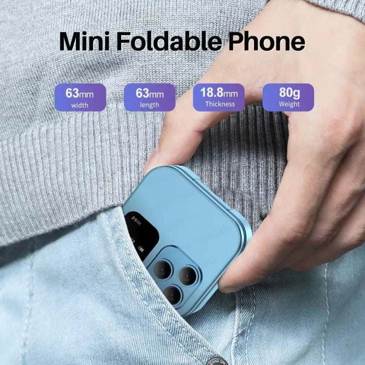 SERVO i16 Pro Mini Flip Phone, 1.77 inch, MTK6261D, 23 Keys, Support Bluetooth, FM, Magic Sound, Quick Dial, GSM, Dual SIM (Blue) - free shipping - PMc TechLife - Order now!