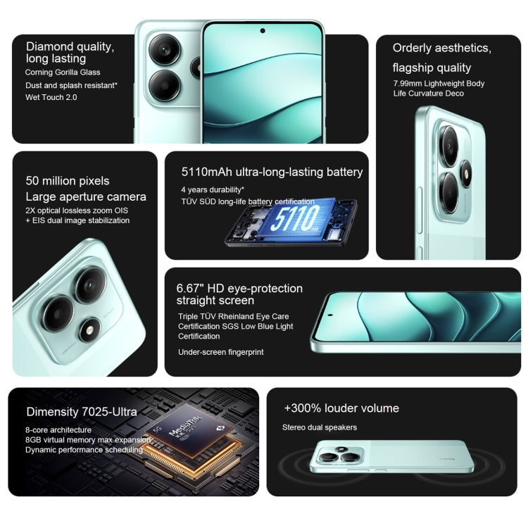 Xiaomi Redmi Note 14 5G, 8GB+128GB, 6.67 inch Xiaomi HyperOS Mediatek Dimensity 7025-Ultra Octa Core, Network: 5G (Black) - free shipping - PMC Jewellery - Order now!