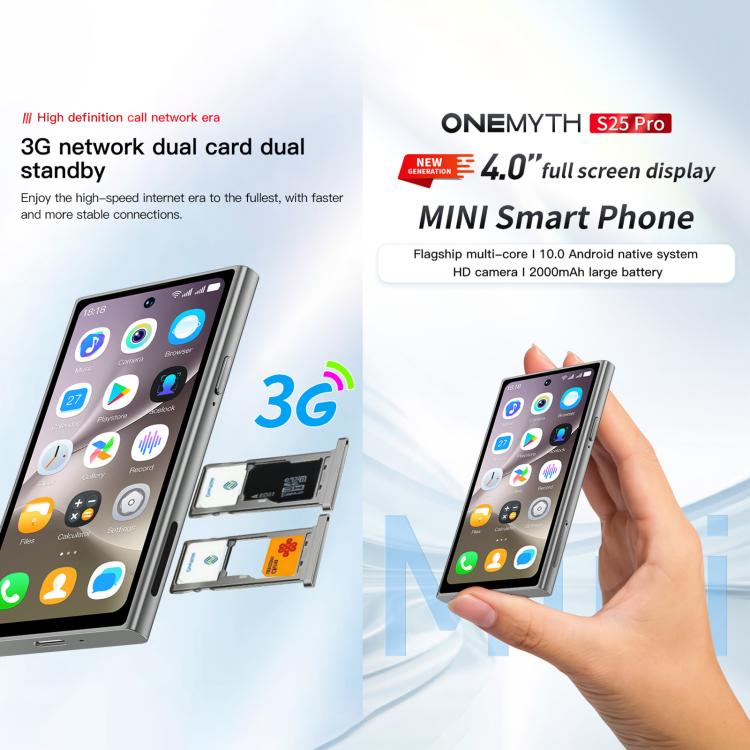 SOYES ONEMYTH S25 Pro, 2GB+16GB, 4.0 inch Android 10.0 MTK6580 Quad Core, Network: 3G, Dual SIM (Black) - free shipping - PMc TechLife - Order now!