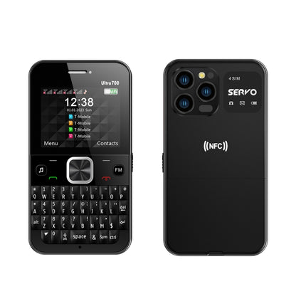 SERVO U700, 2.4 inch, MTK6261D, 58 Full Keyboards, Support Bluetooth, FM, NFC, Quick Dial, Flashlight, GSM, Quad SIM (Black) - SERVO by SERVO | Online Shopping South Africa | PMC Jewellery | Buy Now Pay Later Mobicred