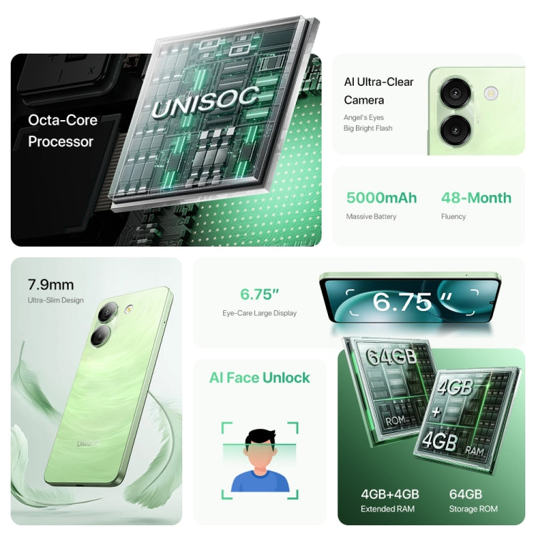 [HK Warehouse] UMIDIGI G9A, 4GB+64GB, Face ID Identification, 6.75 inch Android 14 Go UNISOC SC9863A Octa Core, Network: 4G (Galaxy White) - UMIDIGI by UMIDIGI | Online Shopping South Africa | PMC Jewellery | Buy Now Pay Later Mobicred