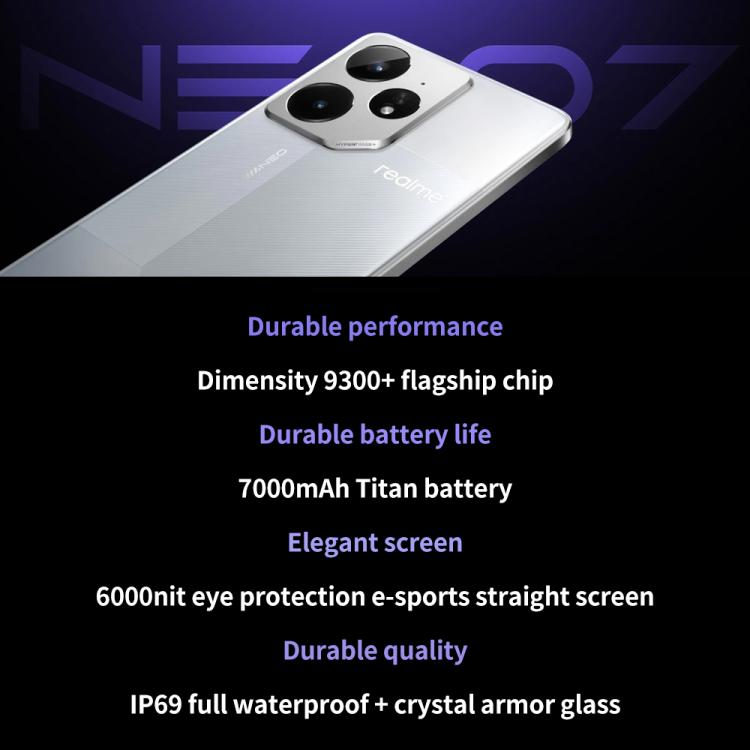 Realme Neo7, 12GB+512GB, 6.78 inch Android 15 / Realme UI 6.0 MediaTek Dimensity 9300+ Octa Core, NFC, Network: 5G, Support Google Play (Black) - free shipping - PMc TechLife - Order now!