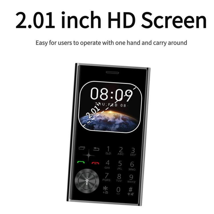 V8 Card Mobile Phone, 2.01 inch, MTK6261D, Support Bluetooth, FM, Torch, GSM, Dual SIM (Dark Green) - free shipping - PMc TechLife - Order now!