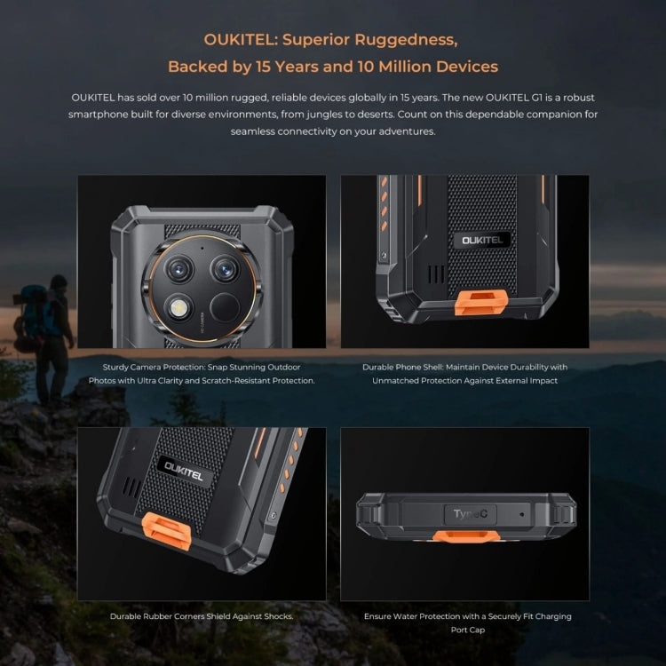 [HK Warehouse] Oukitel G1 Rugged Phone, 6GB+256GB, Fingerprint Identification, 6.52 inch Android 14 T606 Octa Core, NFC, OTG, Network: 4G (Grey) - Other by OUKITEL | Online Shopping South Africa | PMC Jewellery | Buy Now Pay Later Mobicred