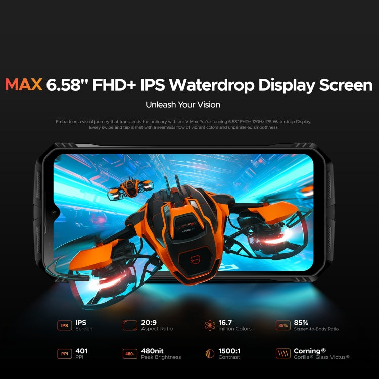 [HK Warehouse] DOOGEE V Max Pro Rugged Phone, 12GB+512GB, 6.58 inch Android 14 Dimensity 7050 Octa Core 2.6GHz, Network: 5G, OTG, NFC (Grey) - DOOGEE by DOOGEE | Online Shopping South Africa | PMC Jewellery | Buy Now Pay Later Mobicred