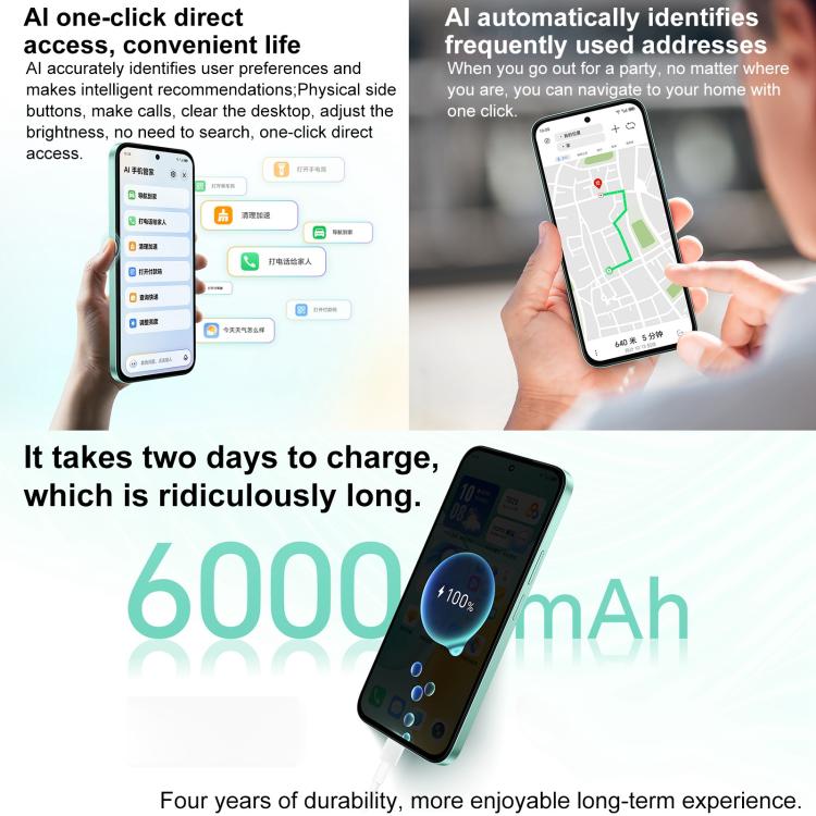 Honor Play 60, 8GB+256GB, Side Fingerprint, 6.61 inch MagicOS 9.0 Dimensity 6300 Octa Core, Network: 5G, OTG (White) - free shipping - PMc TechLife - Order now!