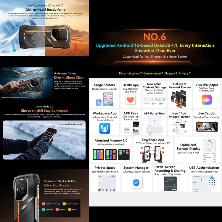 Blackview Oscal Pilot 3 5G Rugged Phone, 12GB+256GB, Night Vision Camera, 6.78 inch Android 15 MediaTek Dimensity 6300 Octa Core, Network: 5G, OTG, NFC (Black) - free shipping - PMC TechLife - Order now!