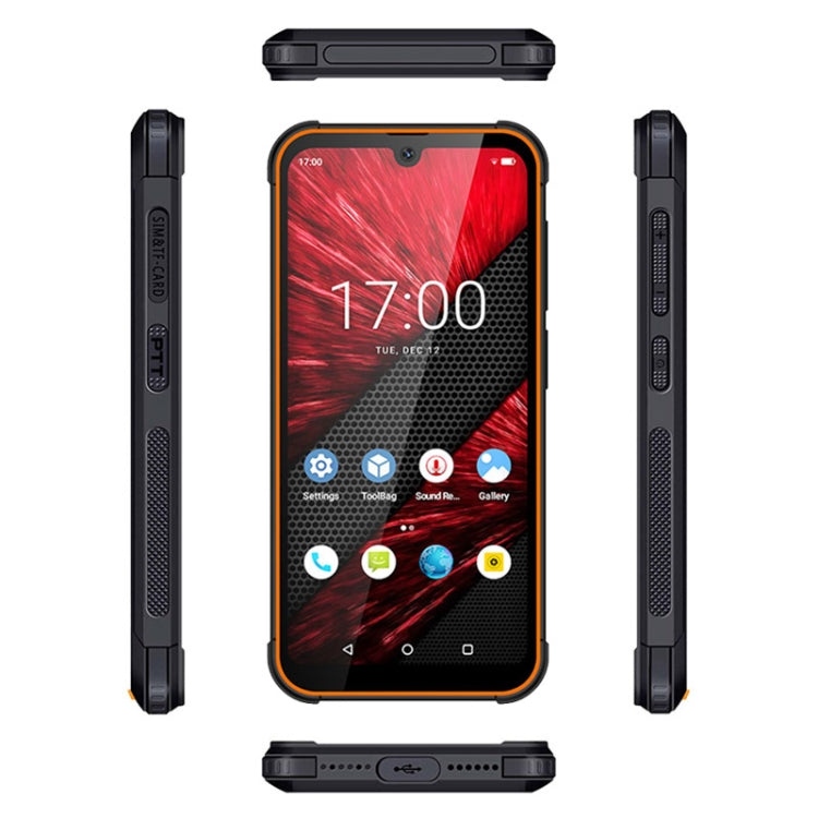 UNIWA F965 Pro Rugged Smart Phone, 6GB+128GB, 6 inch Android 13, MT6762 Octa Core, Network: 4G, NFC, PoC, SOS, EU Plug (Black+Orange) - UNIWA by UNIWA | Online Shopping South Africa | PMC Jewellery | Buy Now Pay Later Mobicred