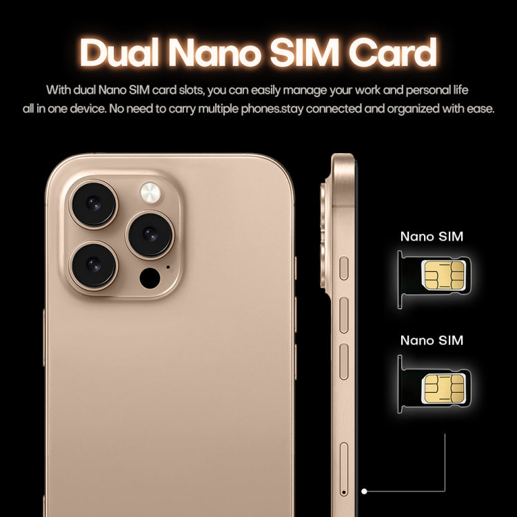 i16 Pro Max / A08A, 3GB+64GB, 6.73 inch Screen, Face Identification, Android 8.1 MTK6753 Octa Core, Network: 4G, Dual SIM, UK Plug (Gold) - free shipping - PMC Jewellery - Order now!