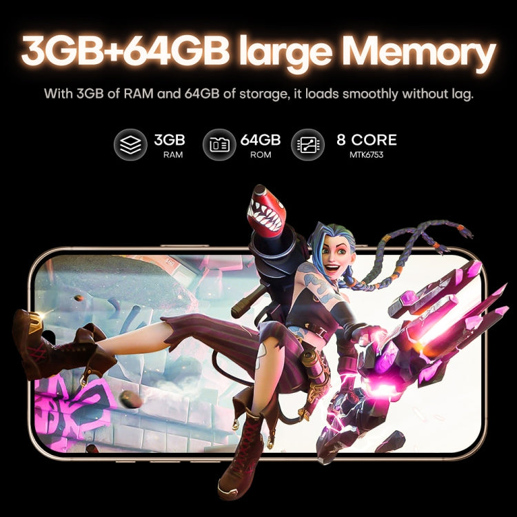 i16 Pro Max / A08A, 3GB+64GB, 6.73 inch Screen, Face Identification, Android 8.1 MTK6753 Octa Core, Network: 4G, Dual SIM, UK Plug (Gold) - free shipping - PMC Jewellery - Order now!