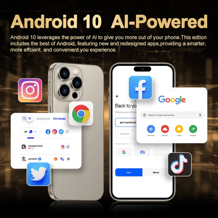 i16 Pro Max / Q5A, 6GB+128GB, 6.5 inch Screen, Face Identification, Android 10 MTK6762 Octa Core, OTG, NFC, Network: 4G, Dual SIM, EU Plug (Blue) - free shipping - PMC Jewellery - Order now!