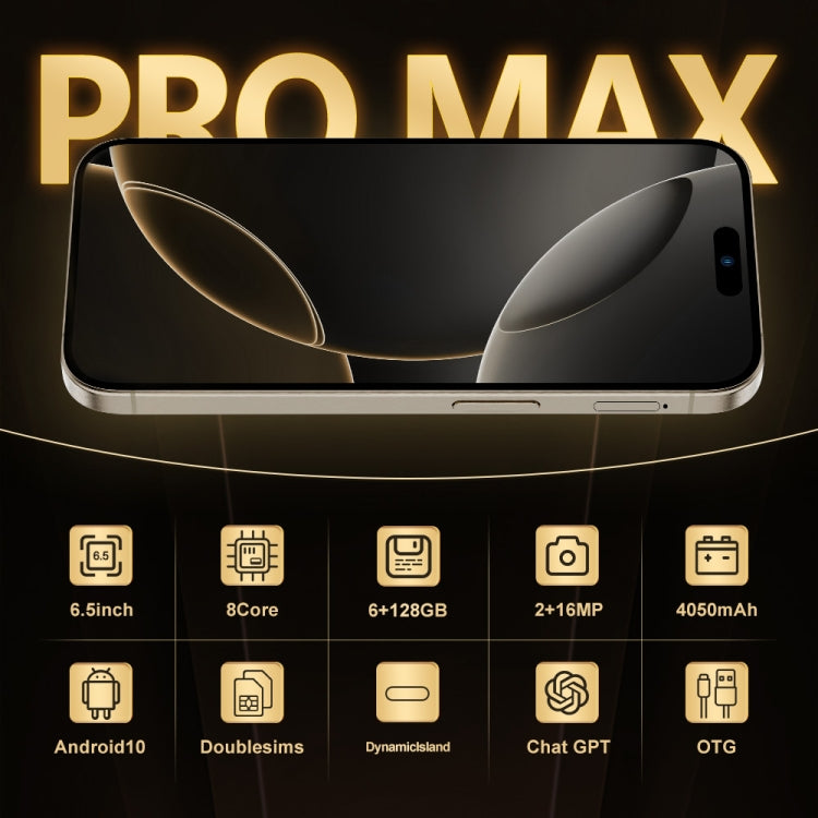 i16 Pro Max / Q5A, 6GB+128GB, 6.5 inch Screen, Face Identification, Android 10 MTK6762 Octa Core, OTG, NFC, Network: 4G, Dual SIM, US Plug (Blue) -  by PMC Jewellery | Online Shopping South Africa | PMC Jewellery | Buy Now Pay Later Mobicred