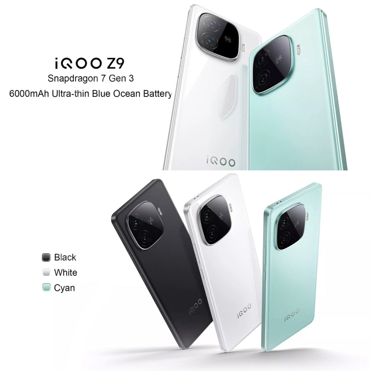 vivo iQOO Z9, Dual Back Cameras, 12GB+256GB, Face ID Screen Fingerprint Identification, 6.78 inch Android 14.0 OriginOS 4 Snapdragon 7 Gen 3 Octa Core 2.63GHz, OTG, NFC, Network: 5G, Support Google Play (White) - vivo by vivo | Online Shopping South Africa | PMC Jewellery | Buy Now Pay Later Mobicred