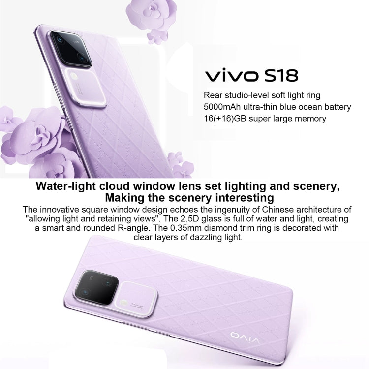 vivo S18, Dual Back Cameras, 8GB+256GB, Face ID Screen Fingerprint Identification, 6.78 inch Android 14.0 OriginOS 4 Snapdragon 7 Gen 3 Octa Core 2.63GHz, OTG, NFC, Network: 5G, Support Google Play (Black) - vivo by vivo | Online Shopping South Africa | PMC Jewellery | Buy Now Pay Later Mobicred