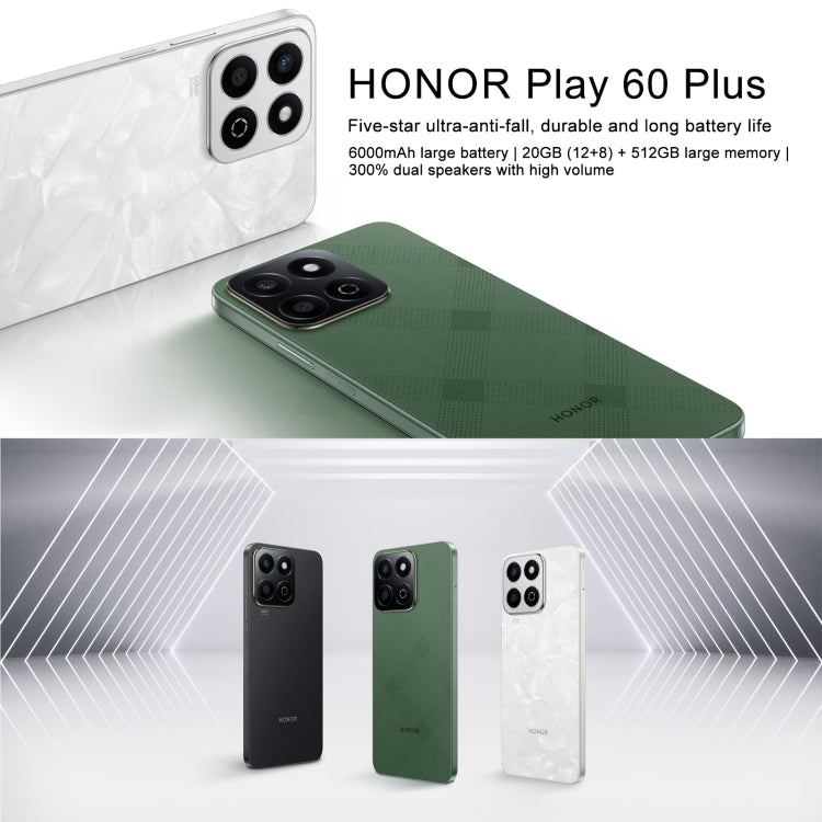 Honor Play 60 Plus 5G, 12GB+512GB, 6.77 inch MagicOS 8.0 Qualcomm Snapdragon 4 Gen2 Octa Core up to 2.2GHz, Network: 5G, OTG, Not Support Google Play (Green) - Honor by Huawei | Online Shopping South Africa | PMC Jewellery | Buy Now Pay Later Mobicred