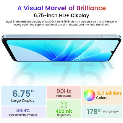 [HK Warehouse] Blackview Oscal MODERN 8, 8GB+128GB, Fingerprint Identification, 6.75 inch Android 13 Unisoc T616 Octa Core up to 2.2GHz, Network: 4G, OTG (Purple) - Blackview by Blackview | Online Shopping South Africa | PMC Jewellery | Buy Now Pay Later Mobicred