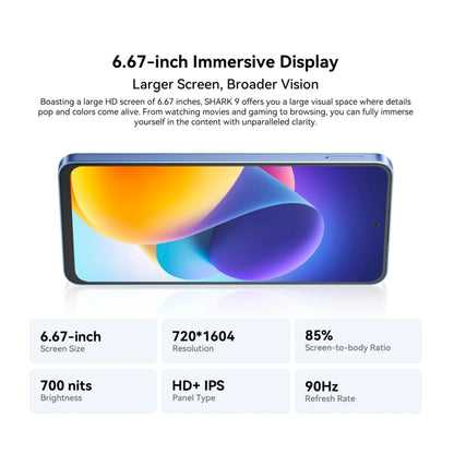 Blackview SHARK 9, 8GB+256GB, 6.67 inch Android 14 Unisoc T820 Octa Core, Network: 5G (Blue) - Blackview by Blackview | Online Shopping South Africa | PMC Jewellery | Buy Now Pay Later Mobicred