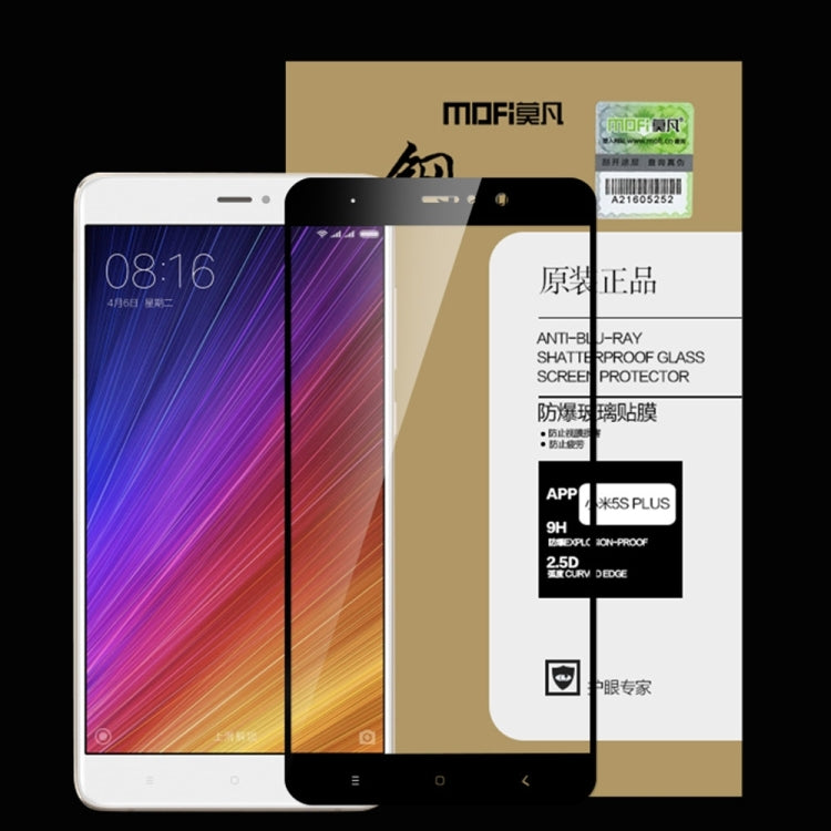 MOFI Xiaomi Mi 5s Plus 0.3mm 9H Hardness 2.5D Explosion-proof Full Screen Tempered Glass Screen Film(Black) -  by MOFI | Online Shopping South Africa | PMC Jewellery | Buy Now Pay Later Mobicred