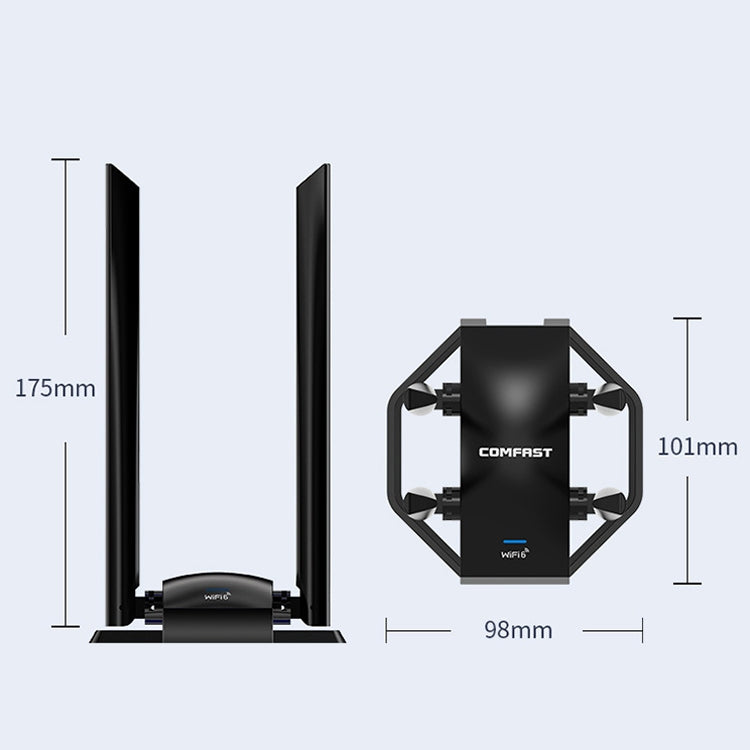 COMFAST CF-966AX Free-drive Dual Band 1800Mbps USB3.0 High Power Wireless WiFi 6 Adapter - free shipping - PMC Jewellery - Order now!