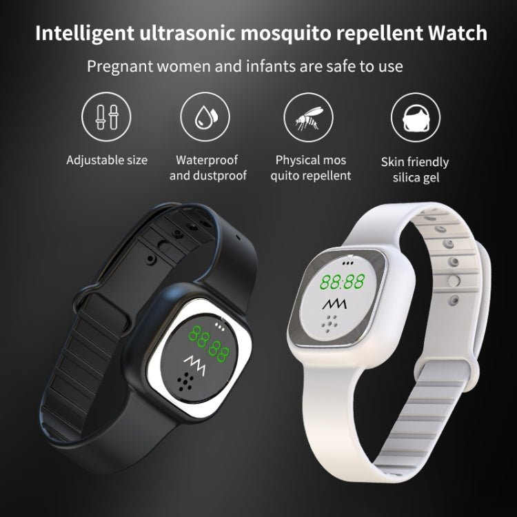 F9 Outdoor Silica Gel Mosquito Repellent Wristband with Clock(Black) - Repellent Wristband by PMC Jewellery | Online Shopping South Africa | PMC Jewellery | Buy Now Pay Later Mobicred