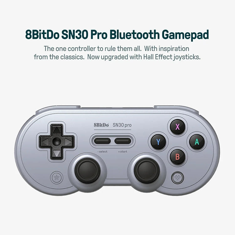 8BitDo SN30 Pro Bluetooth Gamepad Hall Version for Switch / Steam / PC / Android (Grey) - Gamepads by 8BitDo | Online Shopping South Africa | PMC Jewellery | Buy Now Pay Later Mobicred