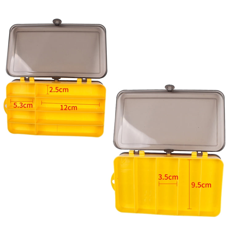 Portable Outdoor Lure Box Transparent Plastic Double-sided Storage Box, Size: 18 x 10 x 5cm(Yellow + White) - Storage Boxes & Storage Bags by PMC TechLife | Online Shopping South Africa | PMC TechLife | Buy Now Pay Later Mobicred
