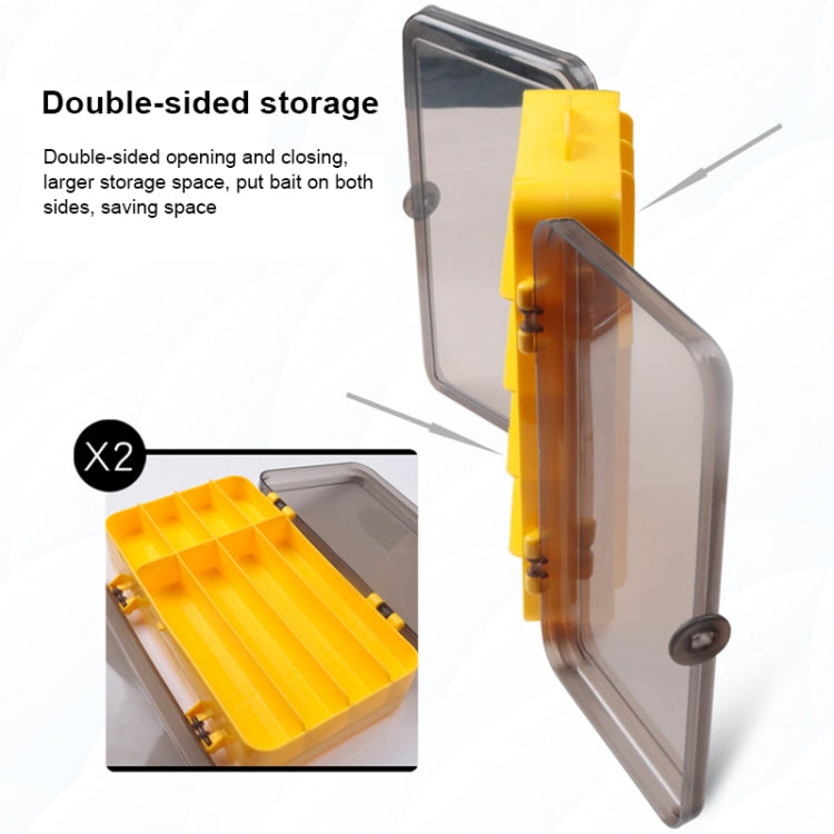 Portable Outdoor Lure Box Transparent Plastic Double-sided Storage Box, Size: 18 x 10 x 5cm(Yellow + White) - Storage Boxes & Storage Bags by PMC TechLife | Online Shopping South Africa | PMC TechLife | Buy Now Pay Later Mobicred