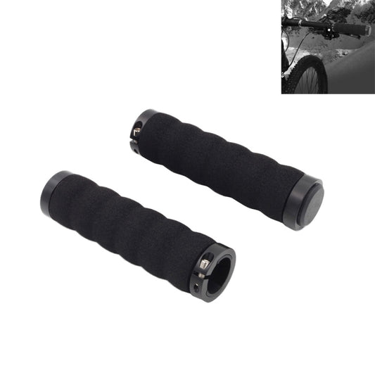 2 PCS AG30 Bicycle MTB Bike Lock-on Comfort Sponge Handlebar Hand-Stitched Grips(Black) - Bicycle Grips by PMC Jewellery | Online Shopping South Africa | PMC Jewellery | Buy Now Pay Later Mobicred