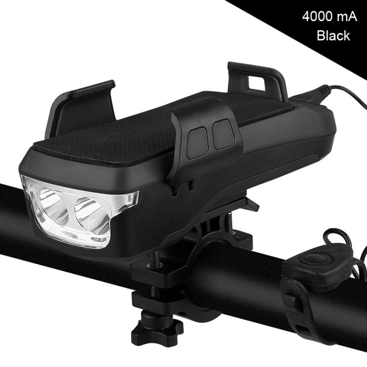 Multifunction 4  in 1 Phone Holder Bicycle Bell Cycling Lamp Flashlight(Black) - Headlights by PMC TechLife | Online Shopping South Africa | PMC TechLife | Buy Now Pay Later Mobicred