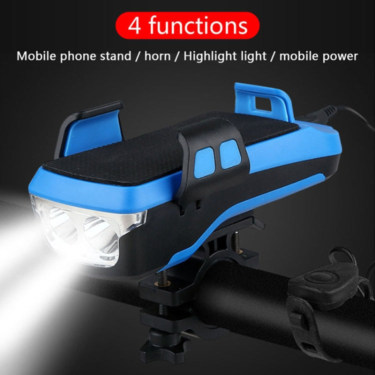 Multifunction 4  in 1 Phone Holder Bicycle Bell Cycling Lamp Flashlight(Black) - Headlights by PMC Jewellery | Online Shopping South Africa | PMC Jewellery | Buy Now Pay Later Mobicred