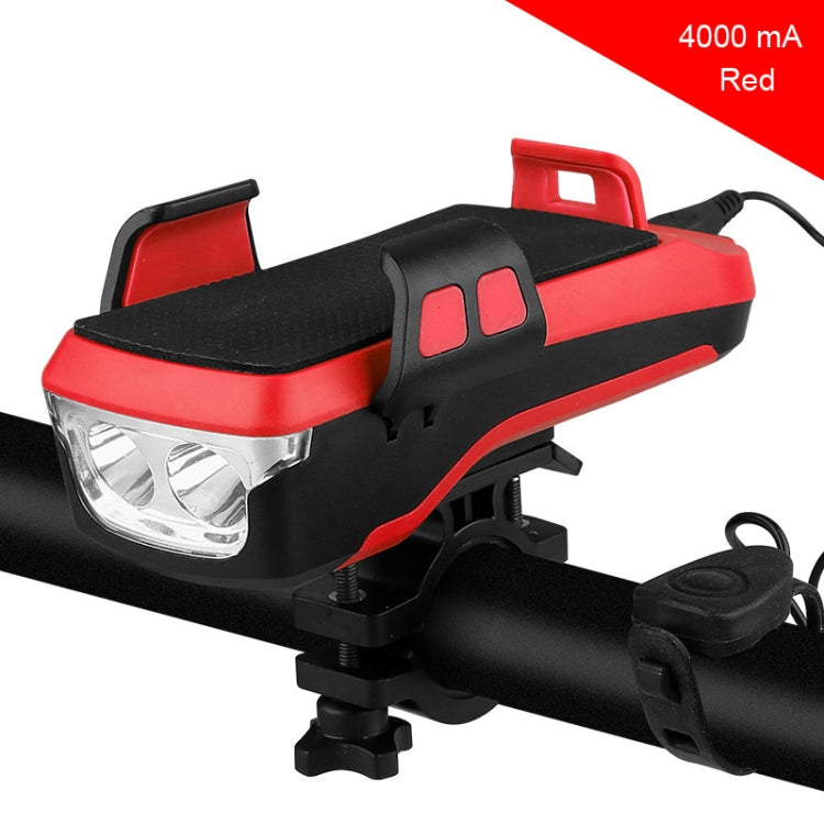 Multifunction 4  in 1 Phone Holder Bicycle Bell Cycling Lamp Flashlight(Red) - Headlights by PMC TechLife | Online Shopping South Africa | PMC TechLife | Buy Now Pay Later Mobicred