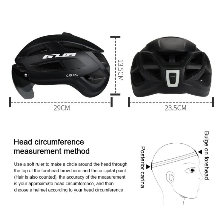 GUB CJD Integrally-Molded Bicycle Goggles Helmet With Tail Light(Black) - Protective Helmet & Masks by GUB | Online Shopping South Africa | PMC Jewellery | Buy Now Pay Later Mobicred