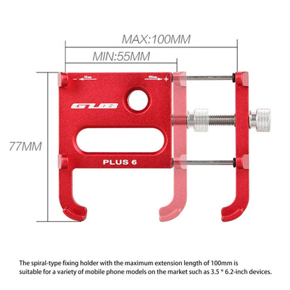 GUB Plus 6 Aluminum Alloy MTB Bike Bicycle Phone Holder(Black Red) - Holders by GUB | Online Shopping South Africa | PMC Jewellery | Buy Now Pay Later Mobicred