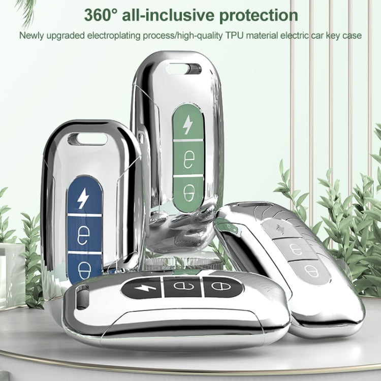 Electric Vehicle Key Electroplated TPU Case For AIMA C (White) - Car Key Cases by PMC TechLife | Online Shopping South Africa | PMC TechLife | Buy Now Pay Later Mobicred