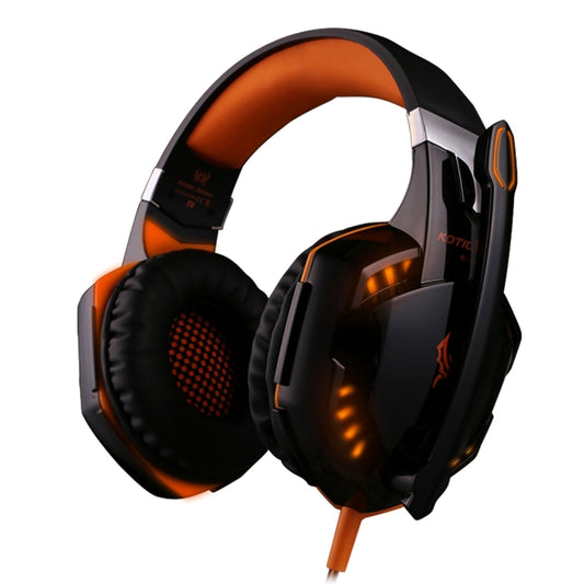 KOTION EACH G2000 Over-ear Game Gaming Headphone Headset Earphone Headband with Mic Stereo Bass LED Light for PC Gamer,Cable Length: About 2.2m(Orange + Black) - Multimedia Headset by KOTION EACH | Online Shopping South Africa | PMC Jewellery | Buy Now Pay Later Mobicred