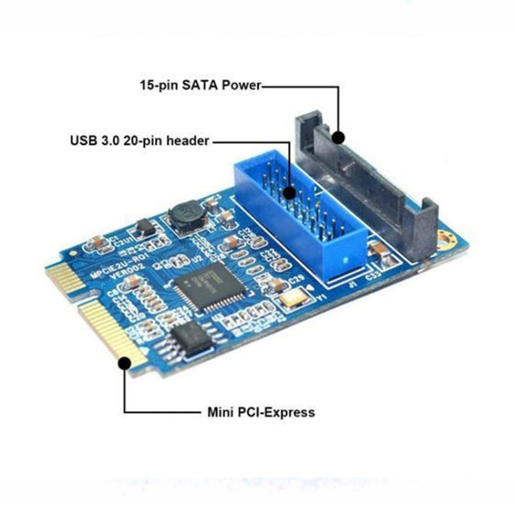 MINI PCI-E to USB 3.0 Front 19 Pin Desktop PC Expansion Card (Blue) -  by PMC Jewellery | Online Shopping South Africa | PMC Jewellery | Buy Now Pay Later Mobicred