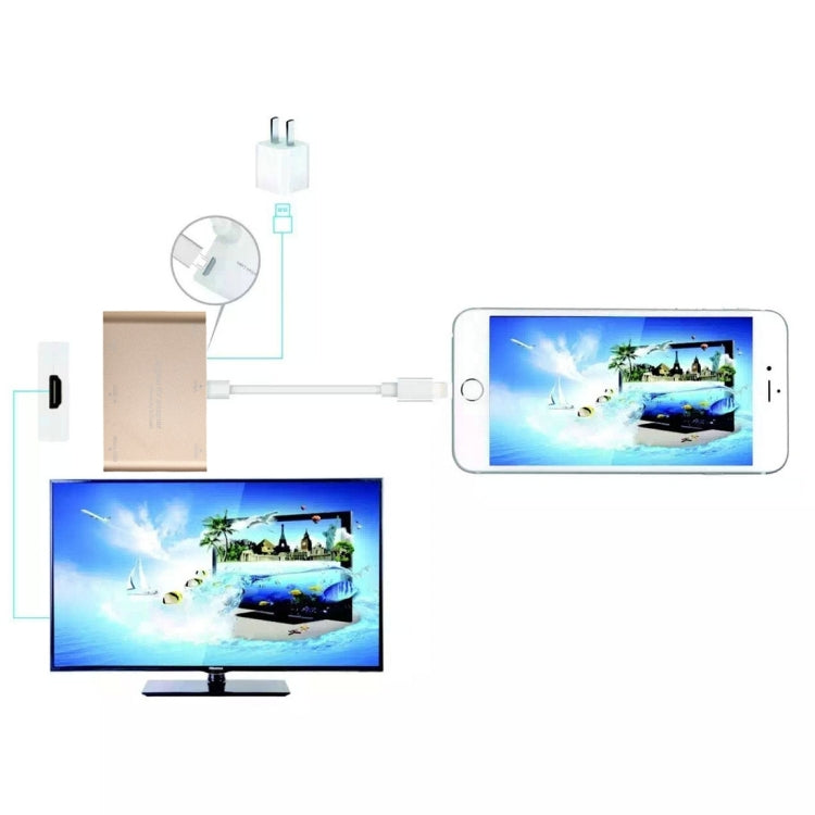 P27 Metal Cover Micro USB to HDMI + VGA HDTV Converter Digital AV Adapter, Power by EZCast, Support iOS / Android / Windows System(Silver) - Adapter by PMC Jewellery | Online Shopping South Africa | PMC Jewellery | Buy Now Pay Later Mobicred