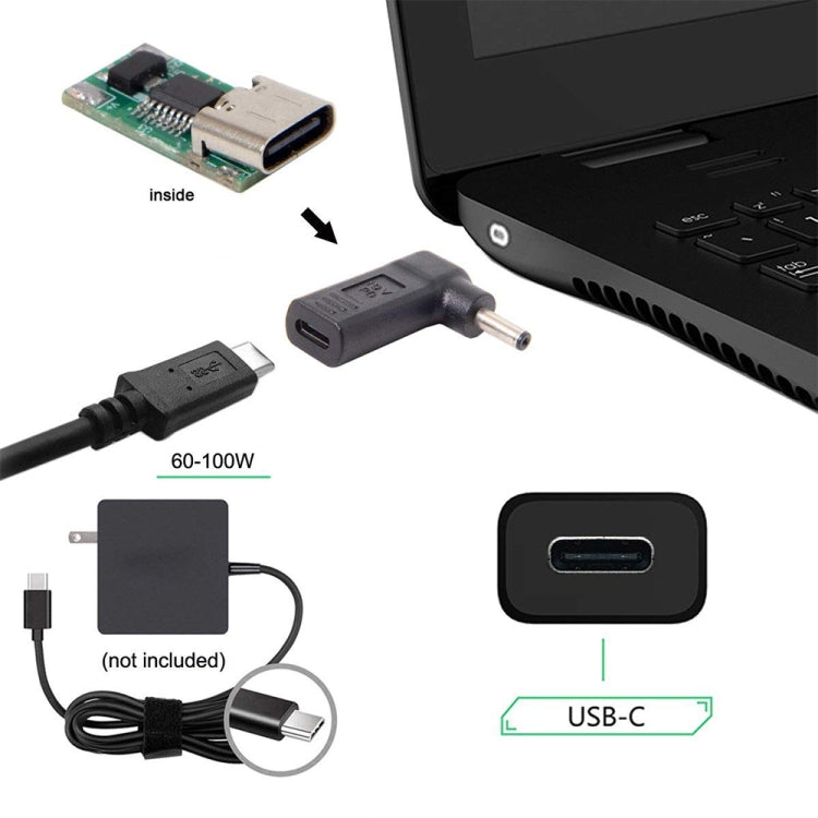 USB-C / Type-C Female to 3.0 x 1.1mm Male Plug Elbow Adapter Connector - Universal Power Adapter by PMC TechLife | Online Shopping South Africa | PMC TechLife