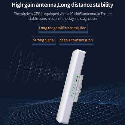 COMFAST CF-E312A Qualcomm AR9344 5.8GHz 300Mbps/s Outdoor ABS Wireless Network Bridge with POE Adapter - Network Hardware by COMFAST | Online Shopping South Africa | PMC Jewellery | Buy Now Pay Later Mobicred