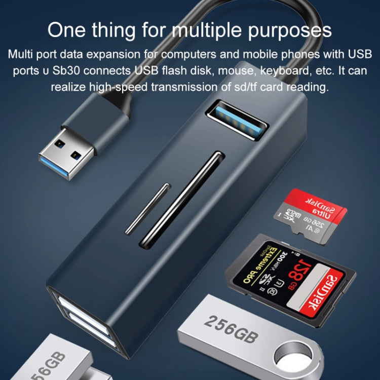 15102 5 in 1 USB-C / Type-C to USB3.0 + SD / TF Card Reader HUB Adapter (Blue) - USB HUB by PMC TechLife | Online Shopping South Africa | PMC TechLife | Buy Now Pay Later Mobicred