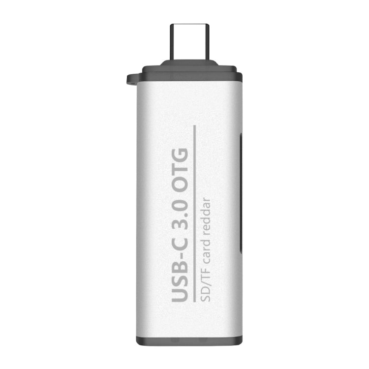 ADS-103 3 in 1 Type-C Male to USB 3.0 Female + SD / TF Card Slots OTG Adapter SD / TF Card Reader (Silver) -  by PMC TechLife | Online Shopping South Africa | PMC TechLife | Buy Now Pay Later Mobicred