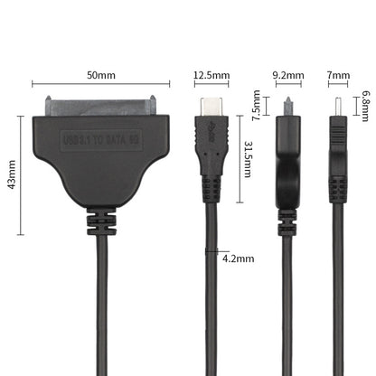 USB Type-C / USB-C to SATA 2 7+15 Easy Drive Cable, Length: 20cm - Cable & Adapters by PMC Jewellery | Online Shopping South Africa | PMC Jewellery | Buy Now Pay Later Mobicred